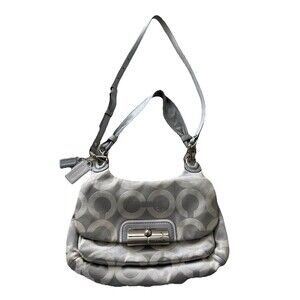 Coach Women's Purse Ladies Shoulder Handbag In Gray, Metal Closure A1176-16953